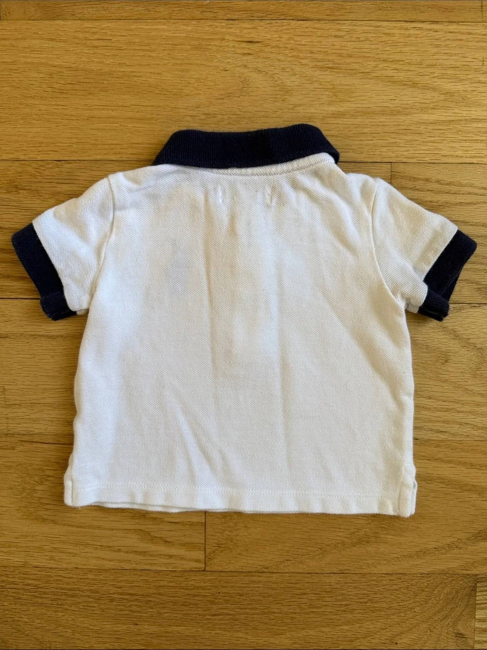 Ralph Lauren Baby Polo and Striped Sweater Set - White, Navy, Red Accent